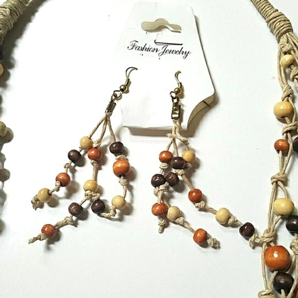 Handmade Beaded Rattan Boho Necklaces Set - Picture 3 of 5